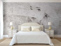 Fotobehang art-collection young girl in love - slaapkamer